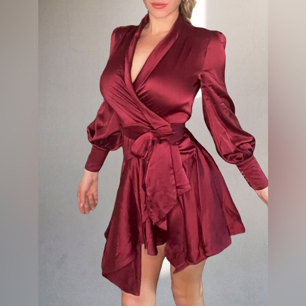 Satin red holiday dress size S